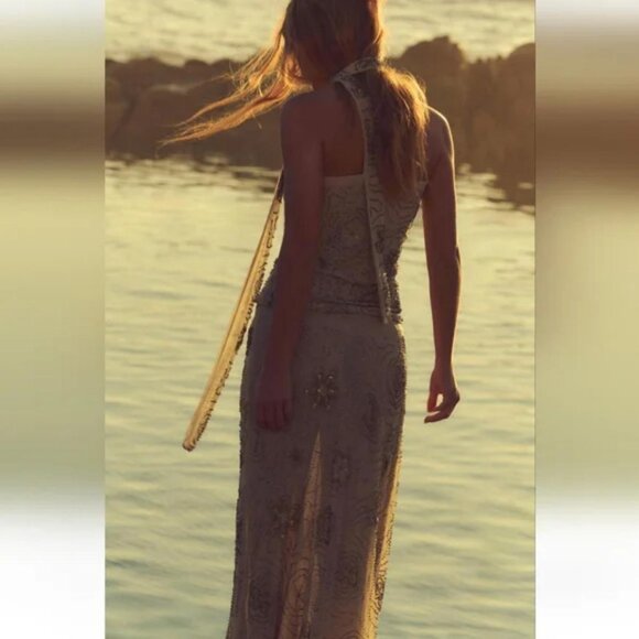 ZARA BEADED TULLE FOULARD TOP - Picture 5 of 12